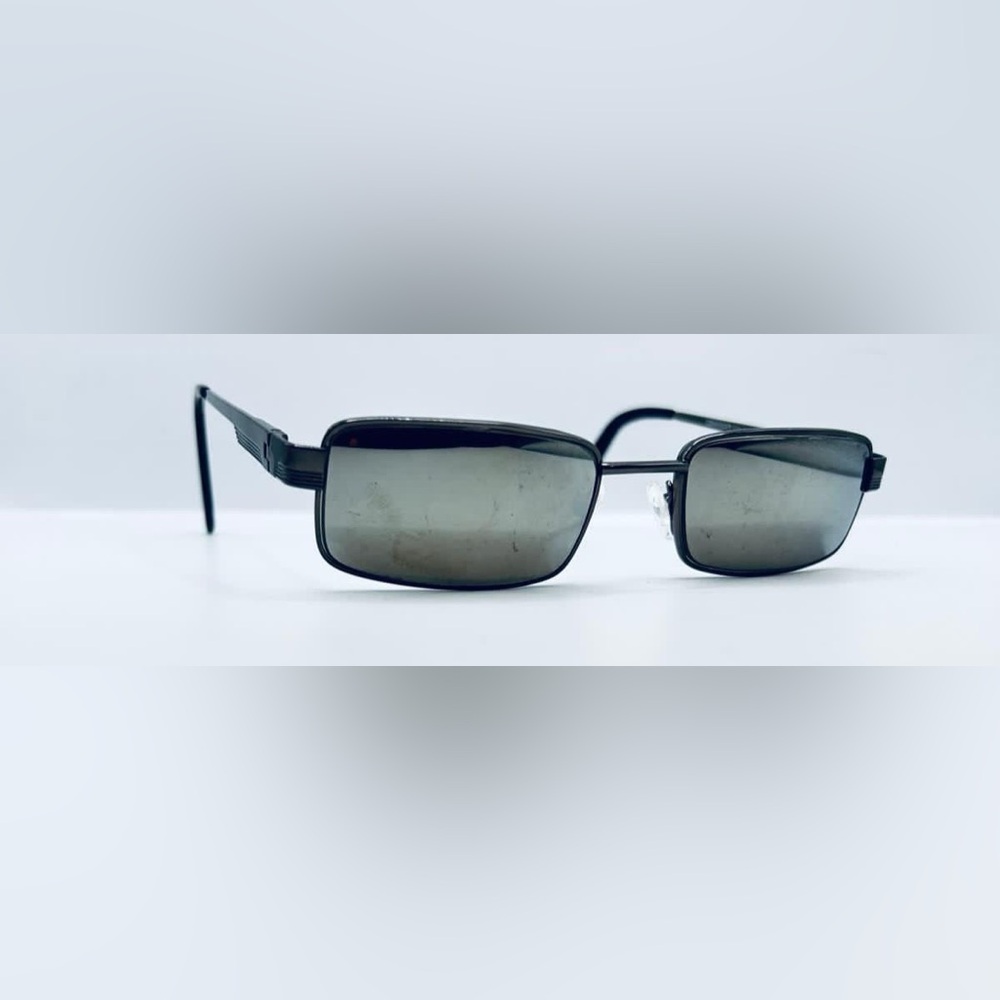 Adolfo Commander Gunmetal Rectangular Sunglasses Frames Only